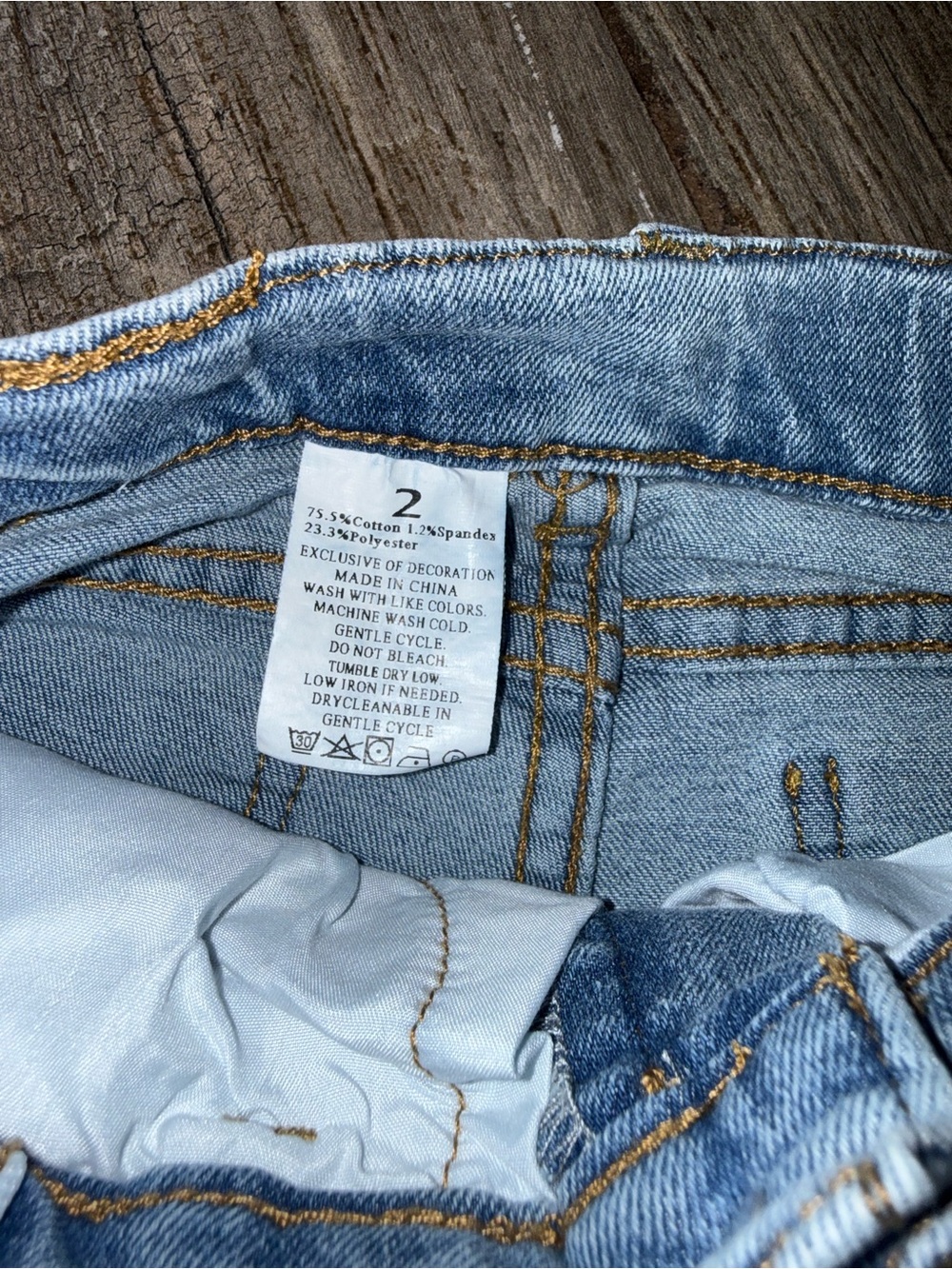 Girls Light Blue Ruffled Bell-Bottom Jeans - Picture 2 of 3
